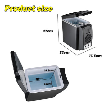 12V/220V Car Home 2-in-1 6L Car Small Refrigerator Mini Student Dormitory Home Heating and Cooling Box Cosmetics Breast Milk Insulin Refrigerator Silent