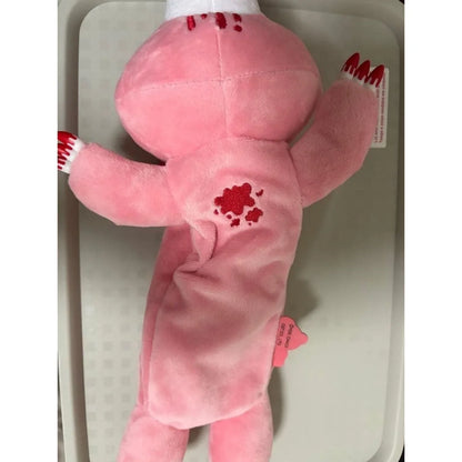 Y2K Bloody Bear Knitted Pencil Case Pink Bear Crochet Makeup Bag Gothic Aesthetic Stationery Pouch Harajuku School Supplies