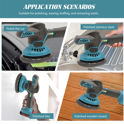 Cordless Buffer Polisher, 6 Variable Speeds, 2800-6000 RPM Car Buffer Polisher Kit With 2pcs 3.0Ah Battery For Car Polishing