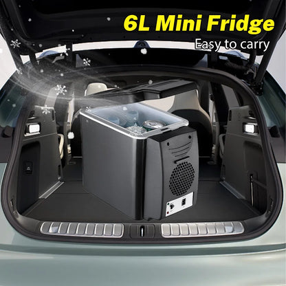 12V/220V Car Home 2-in-1 6L Car Small Refrigerator Mini Student Dormitory Home Heating and Cooling Box Cosmetics Breast Milk Insulin Refrigerator Silent