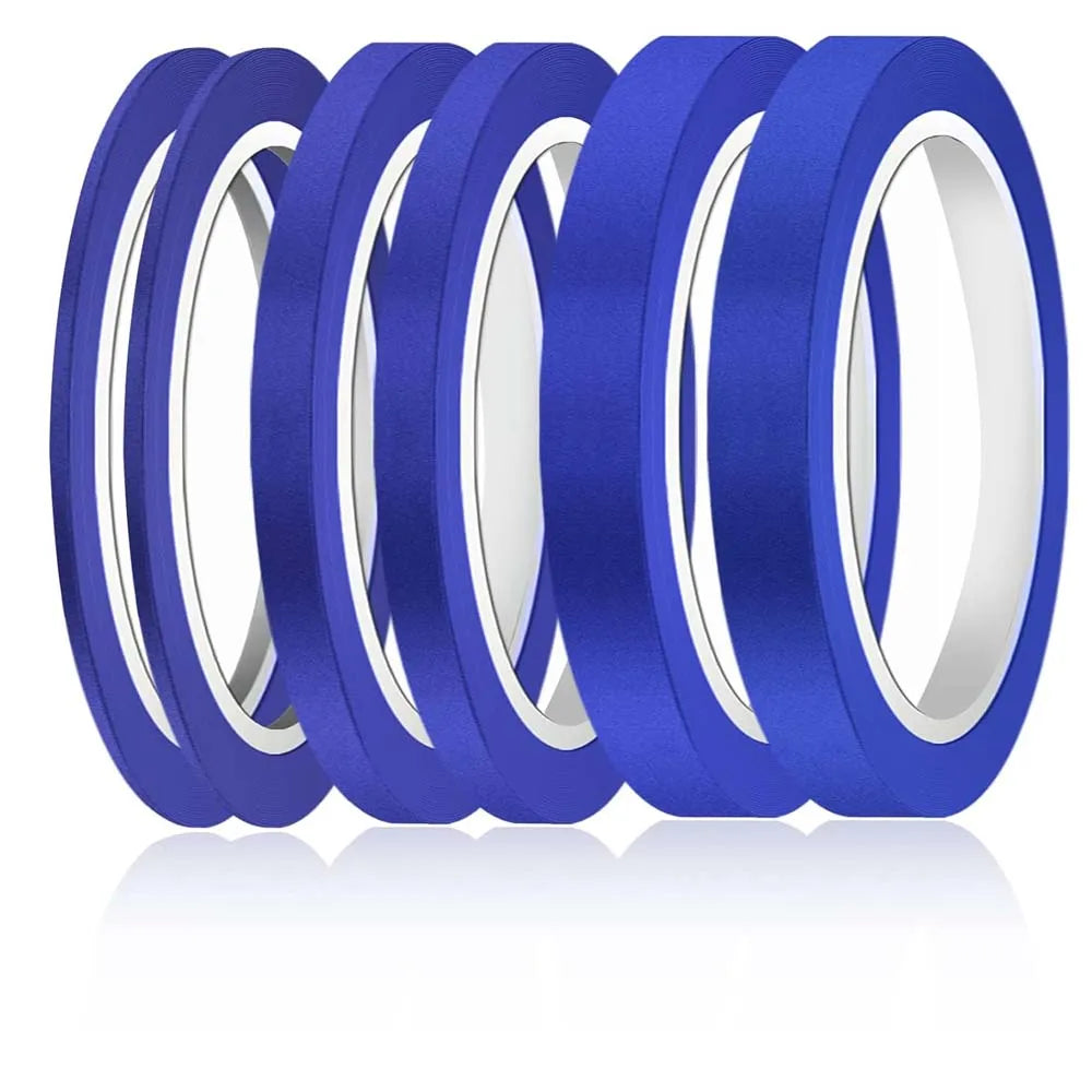3 Rolls of Blue Tape, 3/6/12 mm Wide Masking Tape, Fine Line Painter's Tape for Car, School, Office, DIY Projects ,for Nails