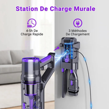 Blossom DSV112A Cordless Vacuum Cleaner 50000Pa 550W,180° Foldable Tube Touchscreen Stick Vacuum,55 Mins Runtime Anti-Tangle Roller Brush HEPA Filtration LED Light Wireless Vacuum for Pet Hair Hard Floor Carpet