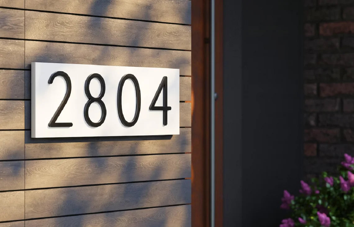 Custom Modern House Number Sign Matte Acrylic Address Digit Sign Outdoor Waterproof Plaques Large Vertical & Horizonta Door Sign