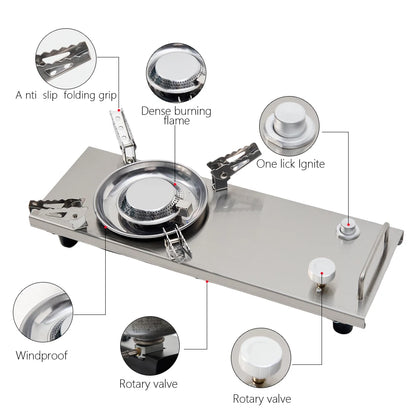 Pandatour Camping IGT Gas Stove 0.5UNT Strong FireBurner One lick Ignite Outdoor Adjustable Equipped  IGT Table Accessories