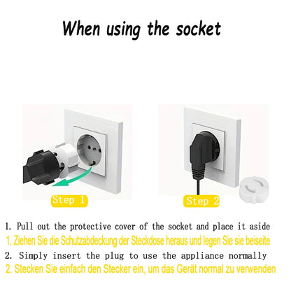 Baby Safe Outlet Cover, Abs Material Without Holes, Non Rotatable, No Need For Film, Suitable For European Schuko Socket Plugs