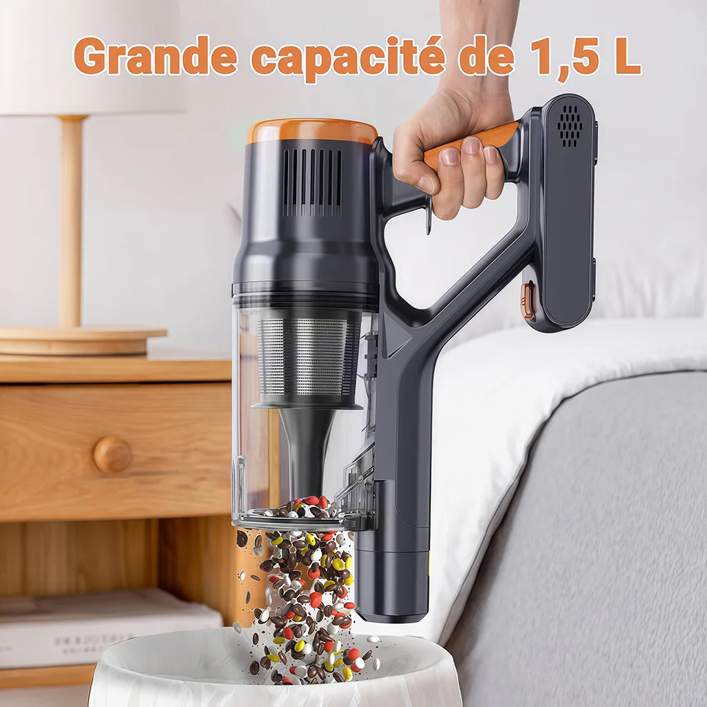 Blossom DSV112A 550W Cordless Vacuum Cleaner, 45000Pa Powerful Suction, 55 Mins Runtime, Touchscreen Stick Vacuum for Pet Hair & Carpet