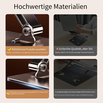1 Set Laptop Stand Silver, 360 ° Rotating Height Adjustable Notebook Holder Riser for 18 Inch Gaming Laptop, Ergonomic Desktop Bracket for MacBook PC, Gift for Students Office Gamers