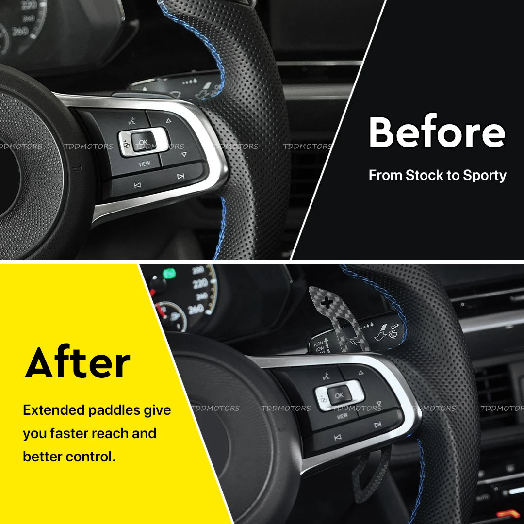 TDD Carbon Fiber Magnetic Paddle Shifters for Volkswagen GTI Golf 7 Golf R MK7/7.5 VW Scirocco Arteon Shift Paddle Extensions