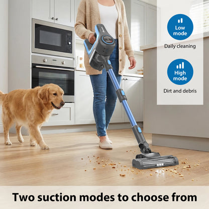 3-in-1 Ultra Powerful Cordless Stick Vacuum Cleaner – 65 Min Runtime, 15kPa Suction, Motorized Anti-Pet Hair Brush, Lightweight & Quiet – Perfect for Hard Floors, Carpets and Cars