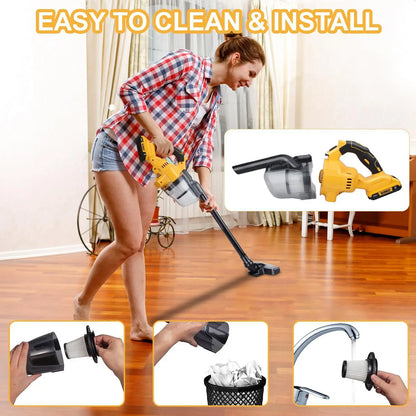 Portable Cordless Vacuum  Handheld Electric Vacuum Cleaner for Floor Carpet Car Fit For DeWalt 20V Battery