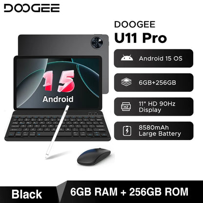 Global Version DOOGEE U11 Pro Android 16 Tablet 30GB(6+24) 256GB 11" HD 90Hz Display 8580mAh Battery Unisoc T7200 Widevine L1