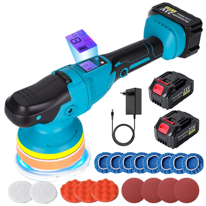 5Inch 8Gears Digital Display Cordless Electric Polisher Car Polishing Waxing Sanding Machine For Makita 21V Battery Pin