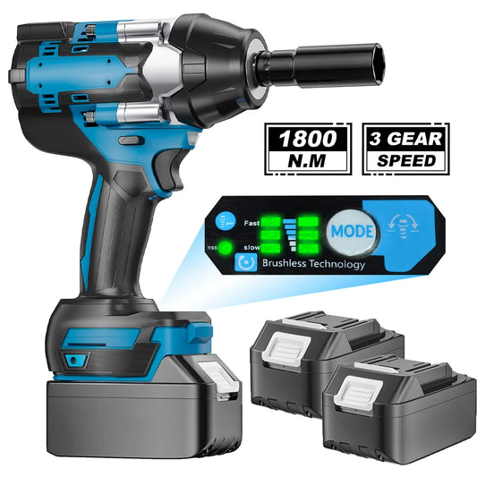 Brushless cordless impact wrench 1800 N·m, power tools for Makita 18V batteries