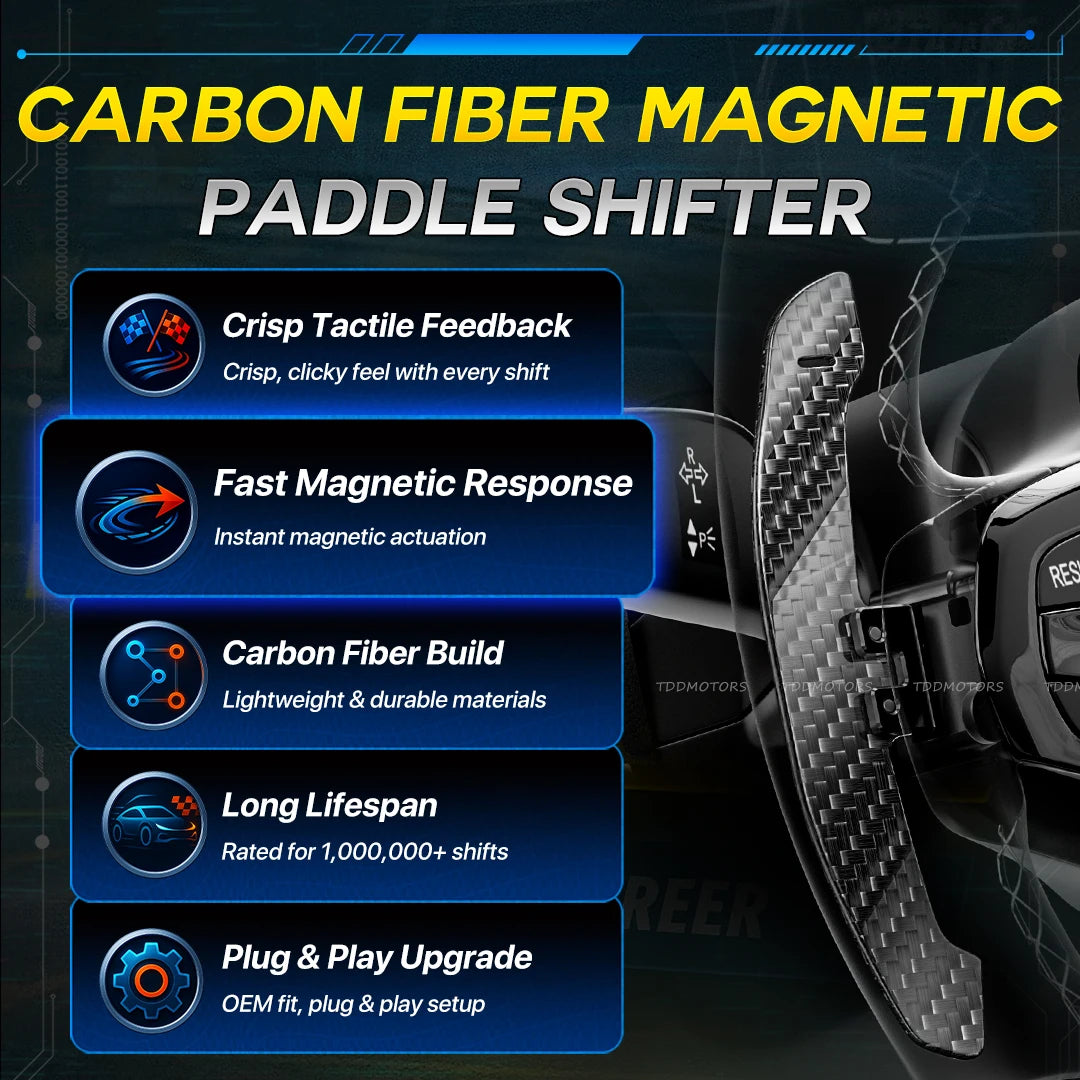 TDD Carbon Fiber Steering Wheel Magnetic Paddle Shifter for Volkswagen Golf 8 MK8 CC GTI R Car Modified Interior