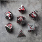 D&D kauliukai, 7 kauliukų metalinis DND kauliukų rinkinys, svertiniai metaliniai „Dungeons and Dragons“ kauliukai, daugiakampiai D ir D kauliukai, skirti vaidmenų žaidimui