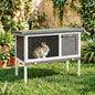 Rabbit Cage, Elevated Wooden Pet Cage for Small Animals, Outdoor Bunny Hutch with Removable Tray, Openable Top & Lockable Door Pet Cage for Small Animals