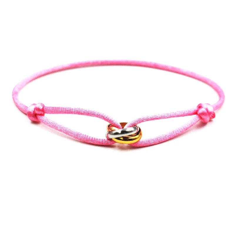 Zalman Wholesale GDS888 Luxury Unisex Bracelet 3 Metal Buckle Hand Chain Adjustable Men's Rope Bracelet for Women Jewelry Gifts