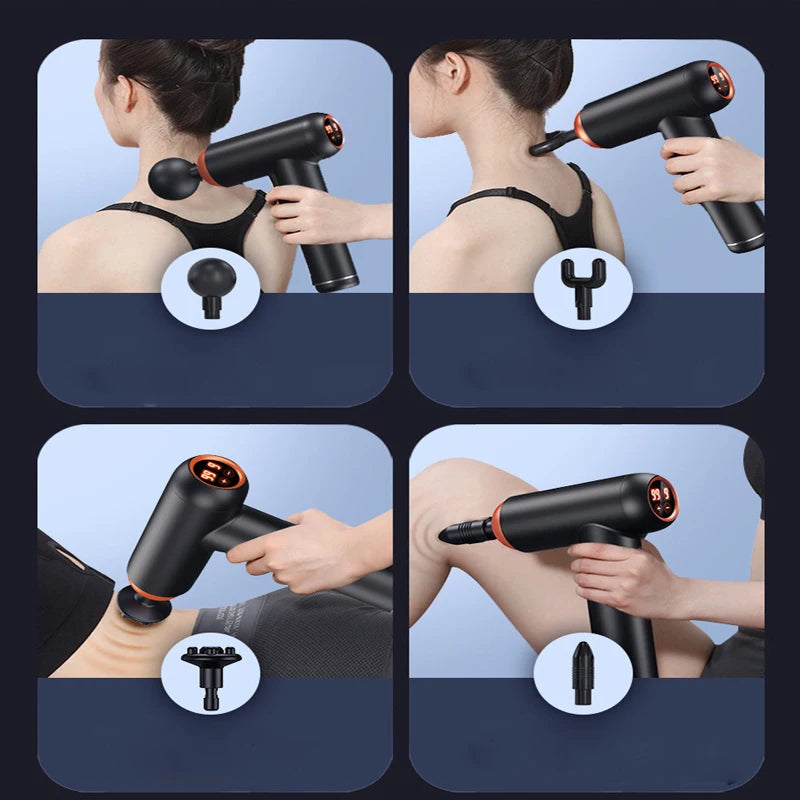 99 Gears Massage Gun Smart Hit Fascia Gun Electric Neck Massager Tool for Body Massage Relaxation Fitness Muscle Pain Relief
