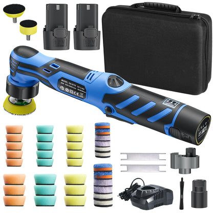 Cordless 12V Mini Car Polisher Machine Wireless Car Polishing Machine 1/2/3 Inch Pads Kit For Auto Waxing