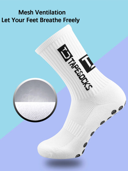 6 Pairs of football socks sports socks men's mid-calf socks silicone non-slip dot socks basketball yoga socks