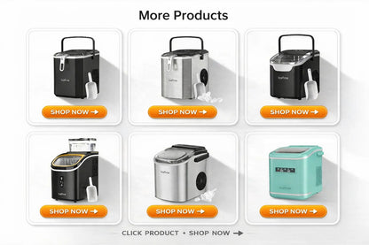 LOEFME Portable Bullet Ice Maker 12KG/24H Countertop Ice Machine 9 Cubes in 6 Min Auto Clean 2 Ice Sizes with Handle