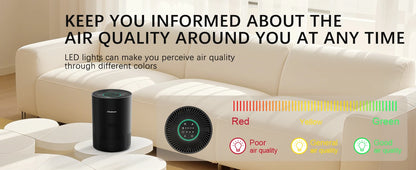 Chuboor Air Purifiers for Home H13 True HEPA for Bedroom Room Kitchen Washroom for Smoke and Dust Pollen Odors PM2.5 Detection 185m³/h CADR Supports Tuya App for 30-40 Square Meters of Clean Purifier Effectively Improve Air