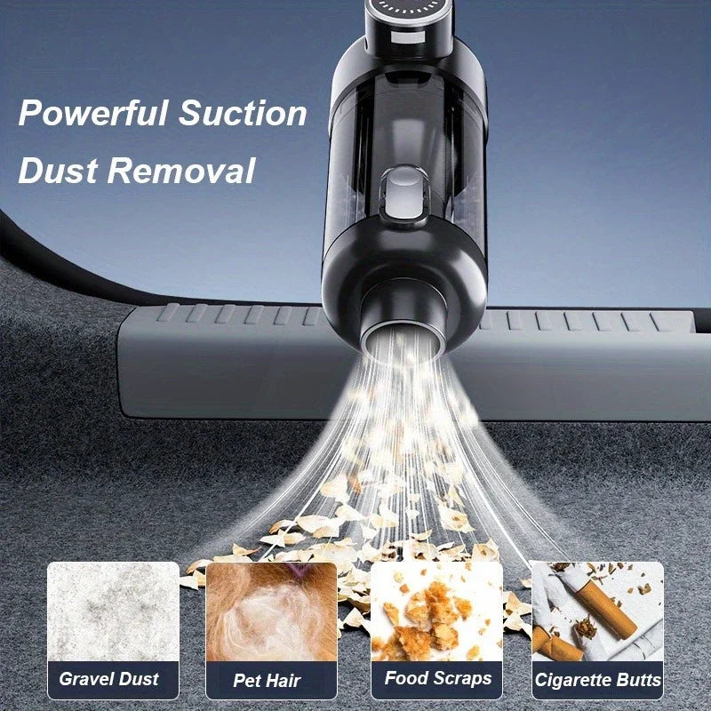 Brushless handheld vacuum cleaner, cordless, high suction, portable vacuum cleaner for home and car, Mini, rechargeable, with LED car cleaning.