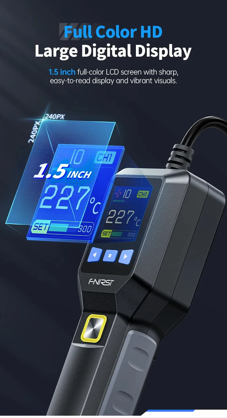 FNIRSI SAG-55 Micro Hot Air Gun 550W with Stand BGA Rework LCD Digital Hair Dryer Soldering Heat Gun for Welding Repair Tools
