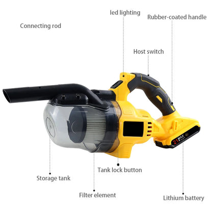 Portable Cordless Vacuum  Handheld Electric Vacuum Cleaner for Floor Carpet Car Fit For DeWalt 20V Battery