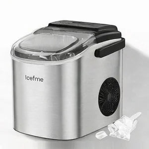 LOEFME Portable Ice Maker 12kg/24h 9 Ice Cubes in 6-13 Min LED Display with Adjustable Ice Size 1.4L Water Tank for Home