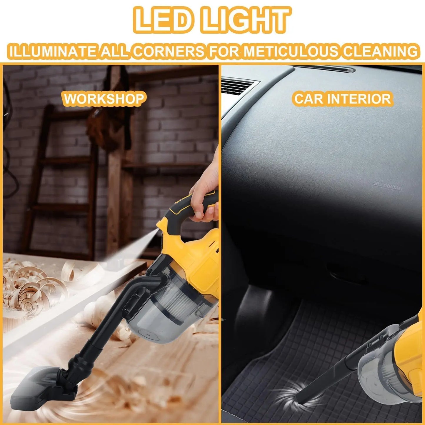 Portable Cordless Vacuum  Handheld Electric Vacuum Cleaner for Floor Carpet Car Fit For DeWalt 20V Battery