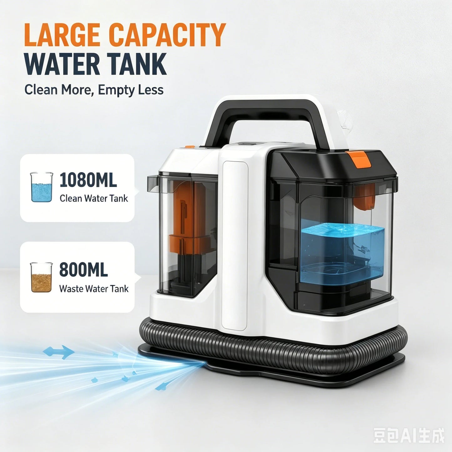 750W Automatic Spraying Smart Carpet & Upholstery Cleaner, Induction Fabric Stain Cleaning Machine for Sofa, Mats, Pet Stains, EU 220-240V