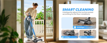 Inse S9X cordless vacuum cleaner, 55KPa, 1 L dust cup, light display battery, for animal hair, Carpet