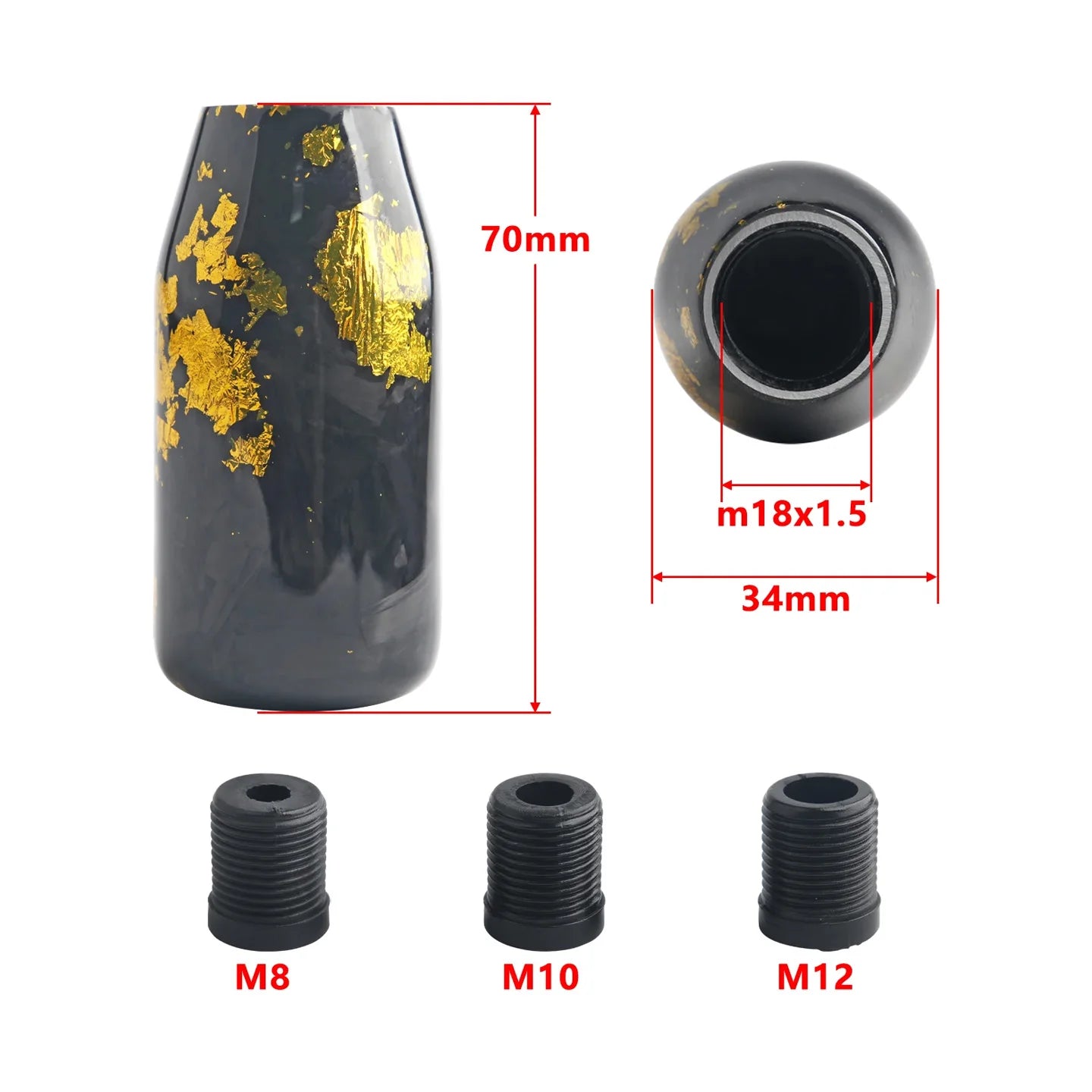 JDM Style Racing Forged Fiber Gear Shift Knob Cylindrical And Spherical Shift Knob For Most Car Decorations Accessories