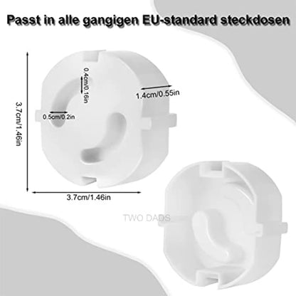 Baby Safe Outlet Cover, Abs Material Without Holes, Non Rotatable, No Need For Film, Suitable For European Schuko Socket Plugs