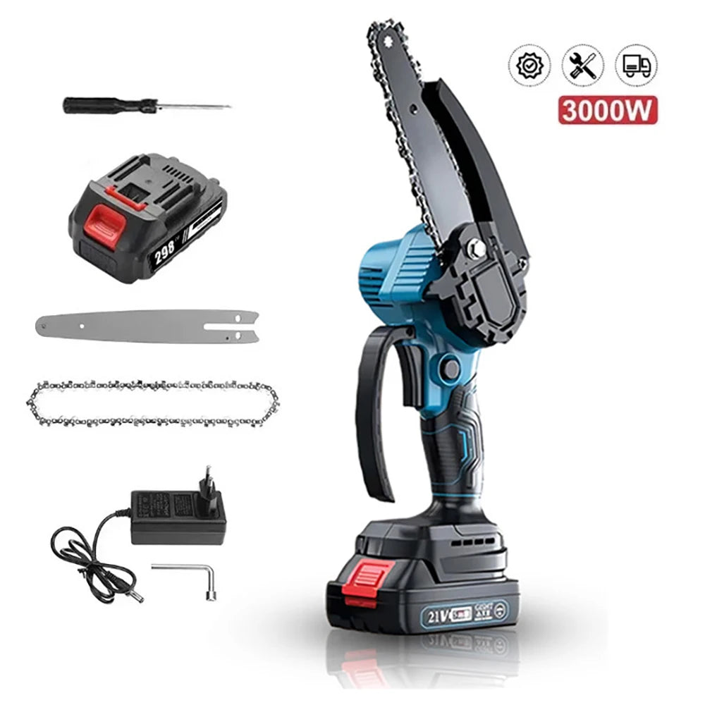 6Inch Brushless Electric Chainsaw Cordless Woodworking Cutter Saw Garden Power Tool For Makita 18V Battery Pin