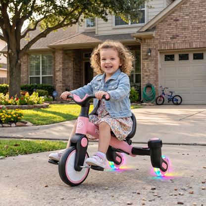 3-in-1 Toddler Tricycle for 1.5-5 Years Old, Drift Trike with 360° Spin, Light Up Wheels, Adjustable Seat, Toddler Bike for Boys Girls