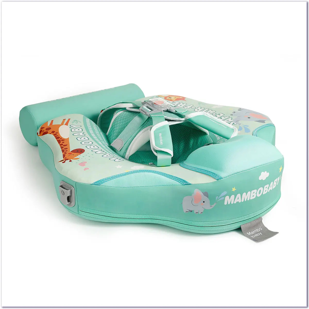 Mambobaby Animal Float Non-Inflatable Safe Solid Core Baby Swimming Buoy Water Trainer Infant Pool Floator Swim Ring with Canopy