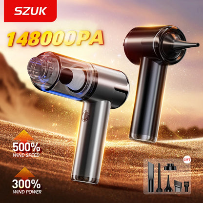 SZUK 148000PA Car Vacuum Cleaner Strong Suction Cordless Handheld Cleaning Machine Wireless Mini Portable Vacuum Cleaner for Car