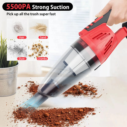 Cordless Vacuum Cleaner 2-in-1 Stick with LED Light, Lightweight Car & Home Use, for Hardwood Floors and Pet Hair Removal, Powerful Suction, Handheld Car Vacuum