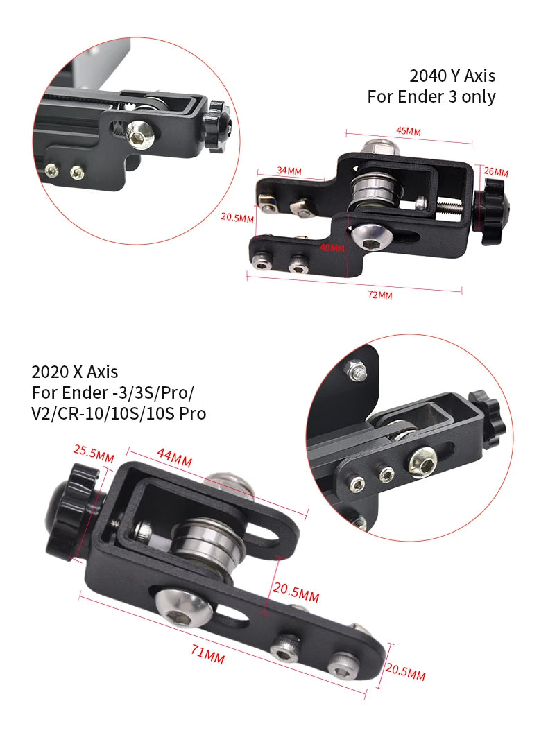 Synchronous Belt Tensioner 2020 X Axis V-Slot Profile 4040 Y Axis Belt Stretch Straighten Tensioner For Ender 3/V2/Pro/CR-10/10S