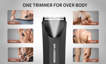 MAXGROOM Shaver for Men Ball Trimmer for Groin Pubic Grooming Body Hair Trimmer Replaceable Ceramic Blade Heads Electric Razor