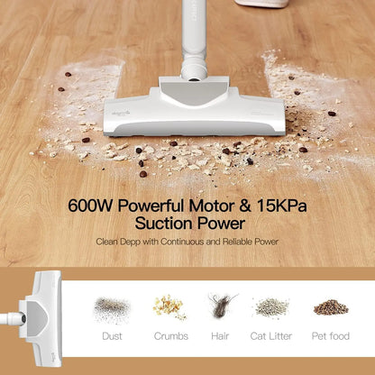 Deerma DX700 Vacuum Cleaner 180° Rotating 3 Brush 600W 15000Pa Strong Suction for Home Pet Hair Car Stick 2-in-1 Vacuum Cleaner