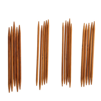 55/110pcs 11Sizes 13cm Bamboo Knitting Needles Crochet Hooks Double Pointed Carbonized Bamboo Needles Sweater Weave Craft