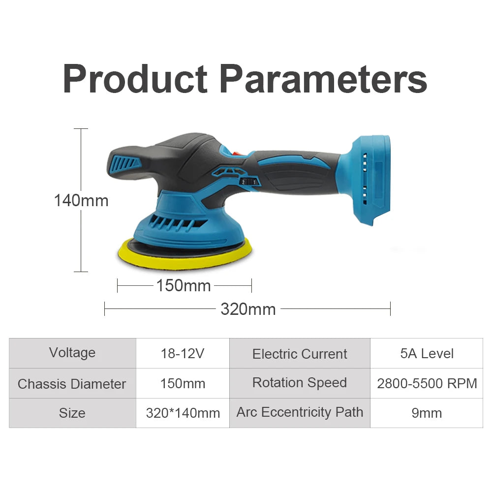 Cordless Car Polisher 6 Gears Electric Auto Polishing Cleaning Metal Waxing Wood Sanding Rust Removal Tool For Makita Battery ﻿