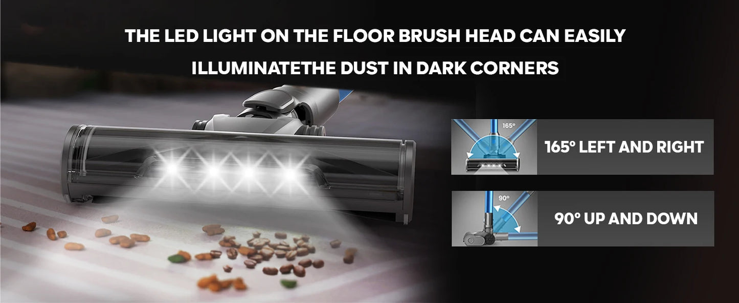 Inse S9X cordless vacuum cleaner, 55KPa, 1 L dust cup, light display battery, for animal hair, Carpet