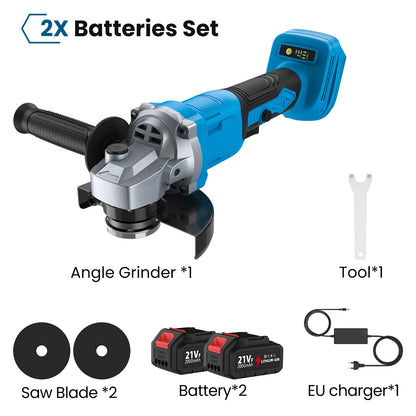 12000RPM 125MM Brushless Electric Angle Grinder Variable Speed Cutting Machine Woodworking Tool for Makita 18v Battery Pin