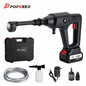 POPDEER PD-W01 Cordless High Pressure Car Washer, 200Bar 6-in-1 Nozzle, 4.0Ah Battery, 5m Hose for Car Cleaning