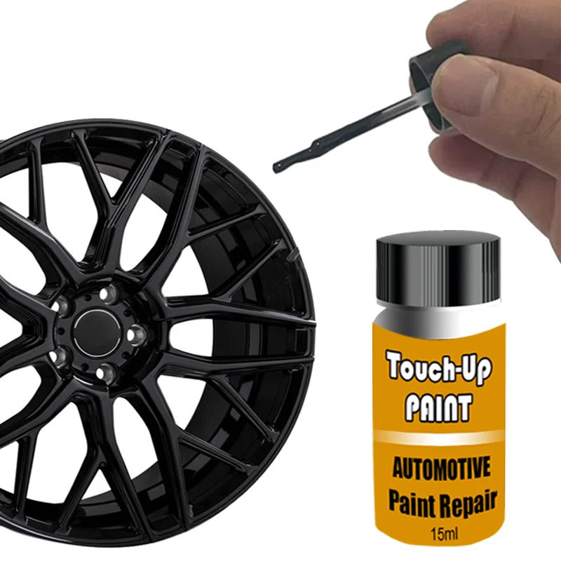 Automotive Wheel Touch-Up Paint (with Brush) Silver Black Rim Scratch Repair Pen Paint Car Accessories