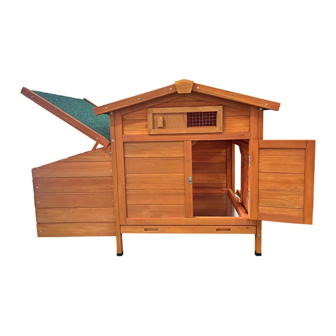 Chicken Coop on Stilts with Wooden Laying Nest Protects Chickens from Predators, Raised Nest, Easy to Clean